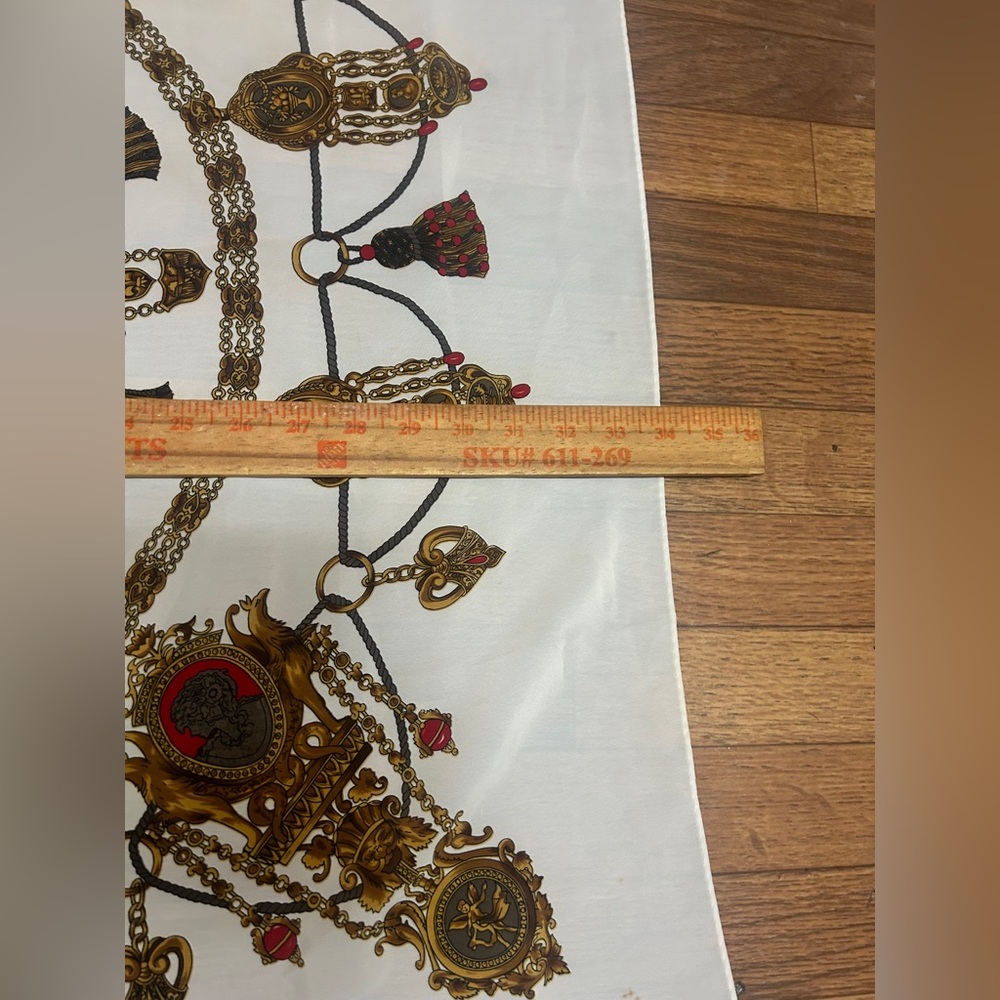 Hermes Gold and Brown Emblem Scarf - Picture 3 of 9